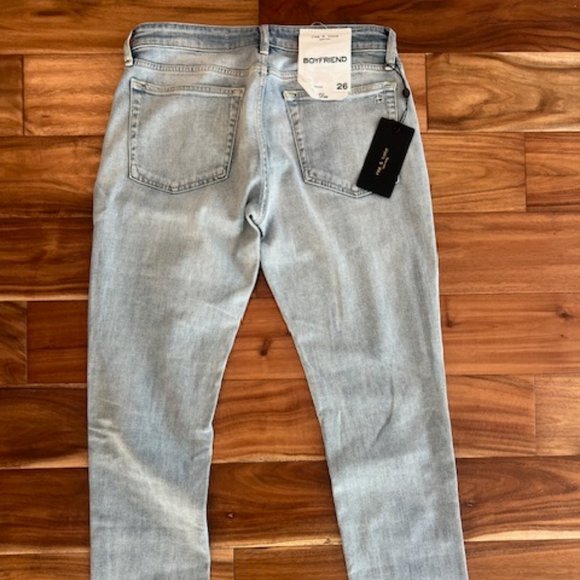 Rag & Bone Jeans - Dre Low-rise Slim Boyfriend Jean - Light Denim Wash - Picture 9 of 10